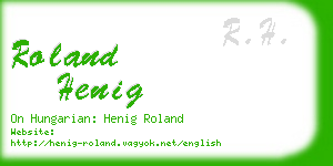 roland henig business card